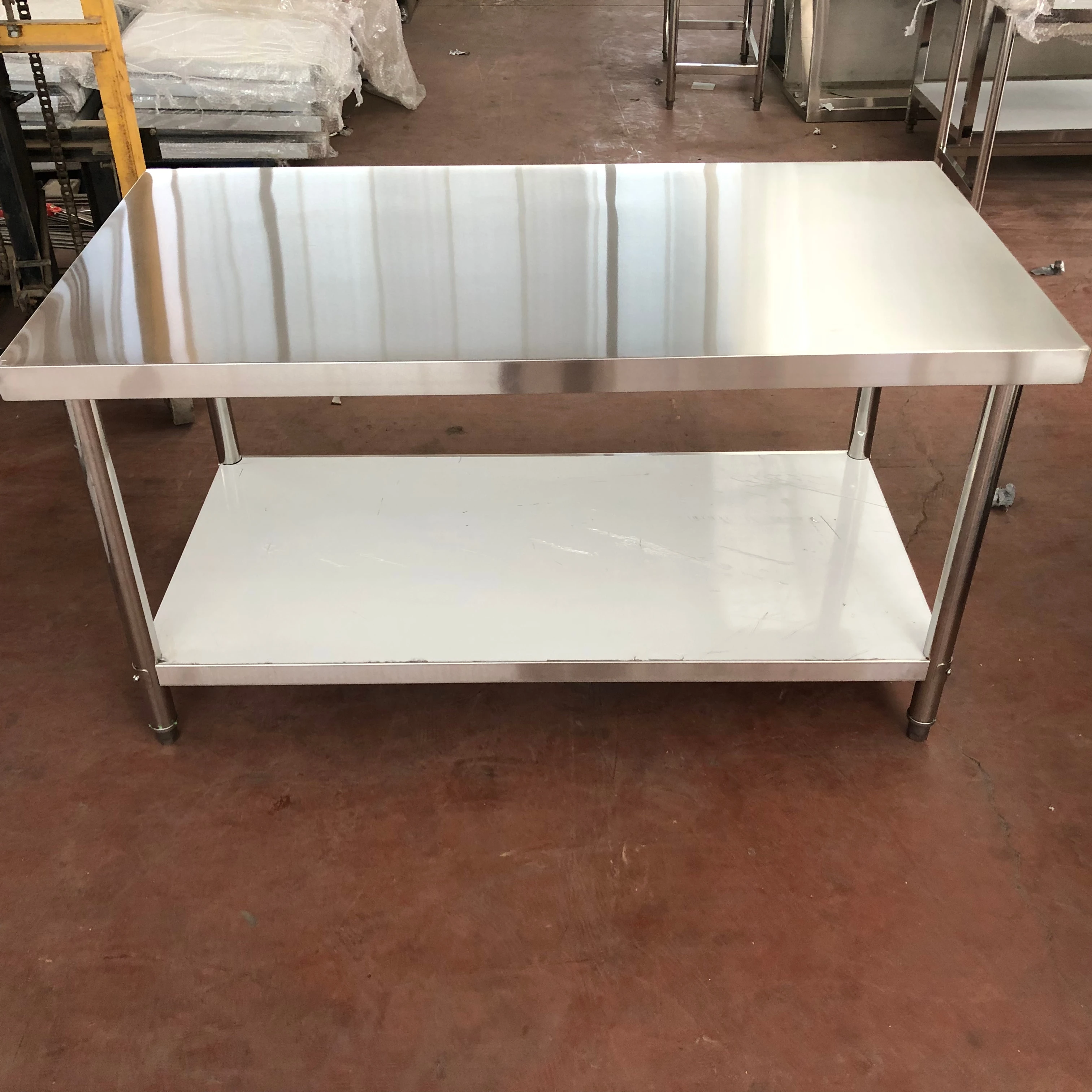 Customization Apply to Hospital Factory Hotel With partition shelf Stainless steel table Custom made Stainless steel tool bench