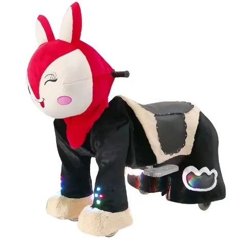 Factory Direct Sales Plush Toys Stuffed Animals On Wheels Horse Ride On Unicorn Toy