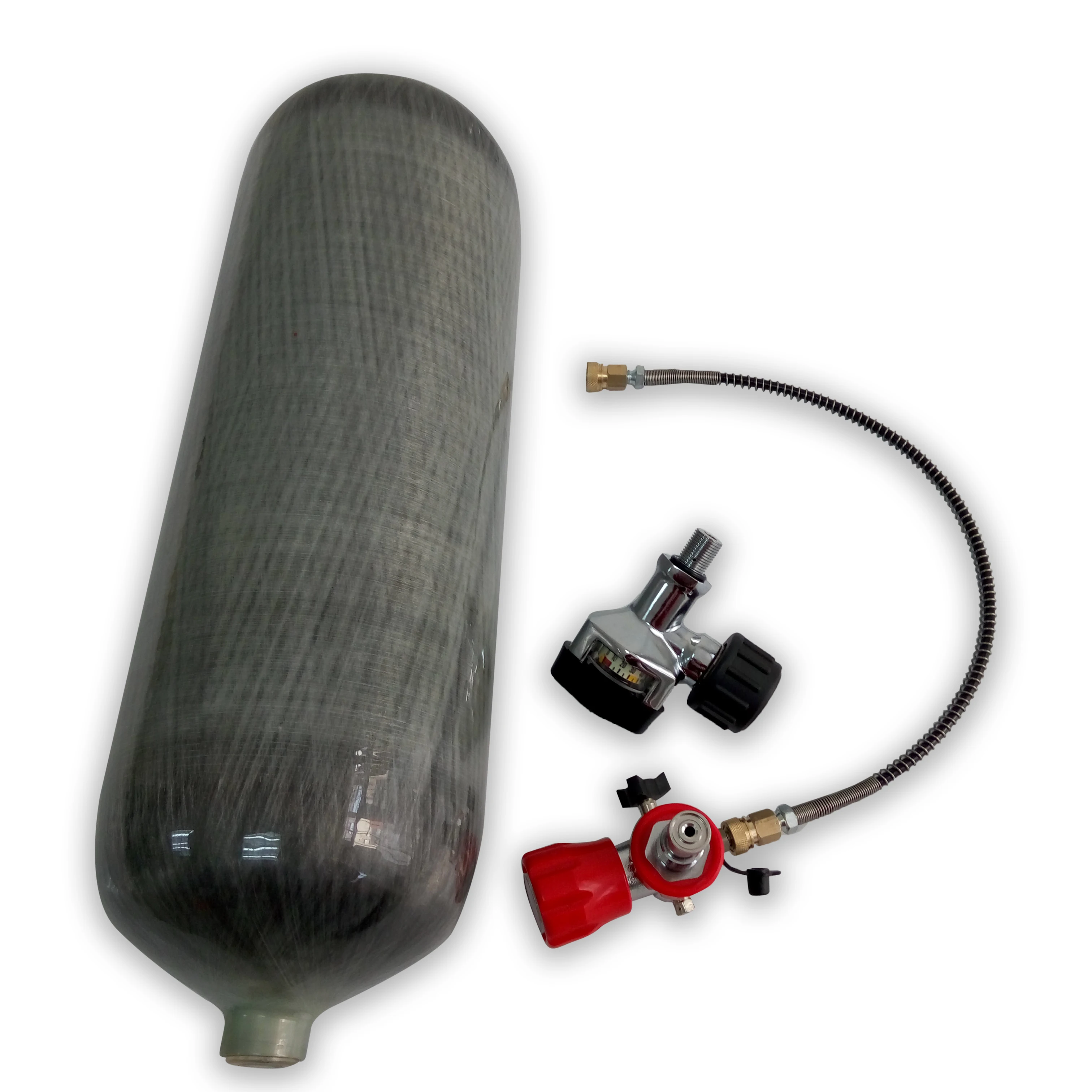 9L 300bar 4500psi CE Carbon Fiber Cylinder With Valve and Filling Station