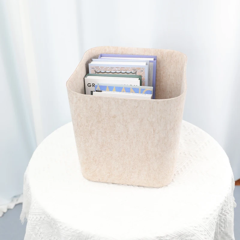 High Quality Custom Logo Color Portable Collapsible Laundry Firewood Basket Felt Storage for Sundries Home Bed Storage Baskets