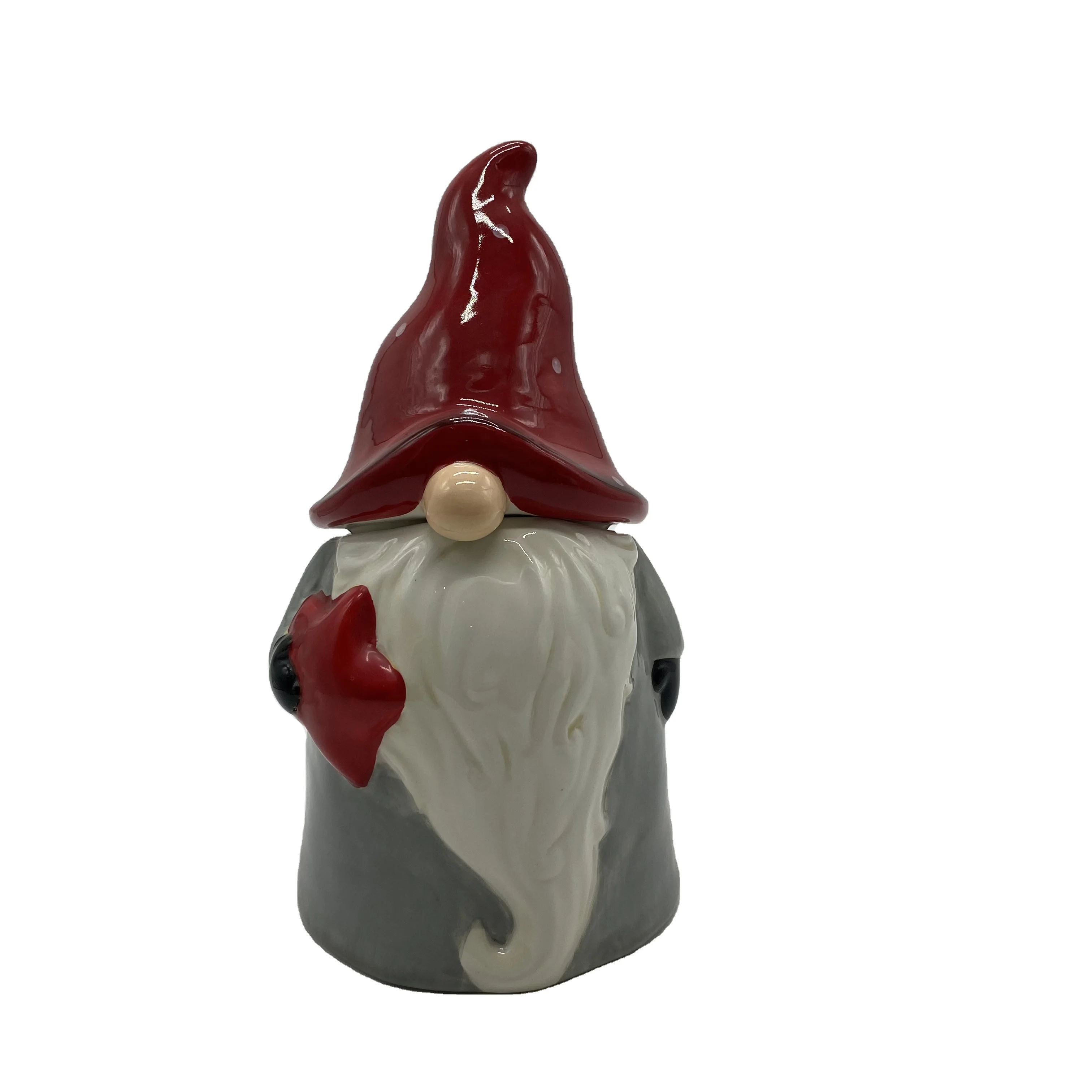 
new style decorative ceramic Christmas ornament home decor cookie candy storage jar with lid for kitchen decorate 