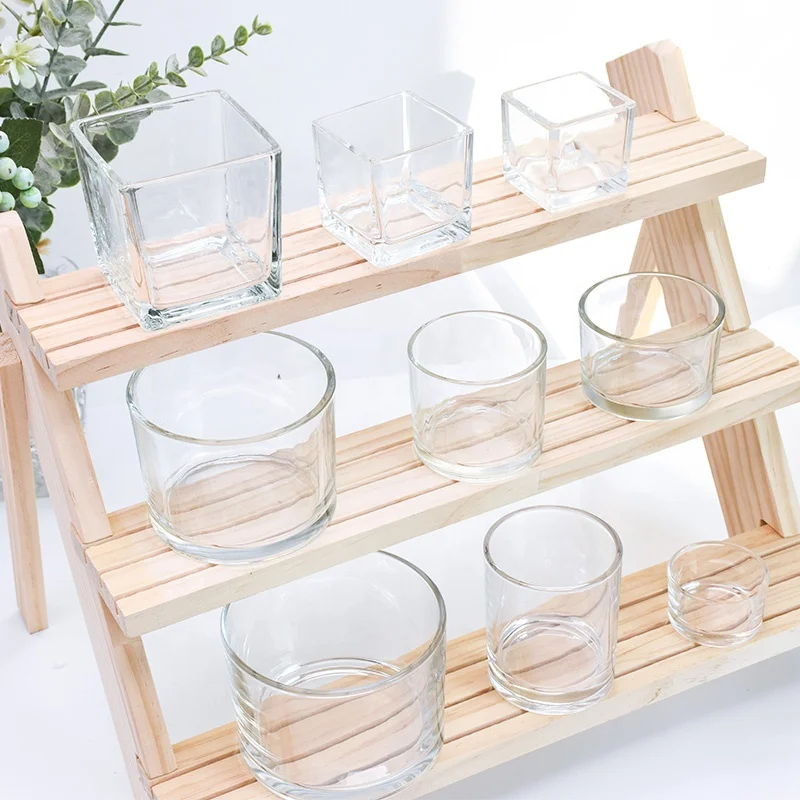 Transparent Wide-Mouth Wood Stopper Glassware Laboratory Reagent Dispenser Bottle for Home Decoration and Chemical Seal