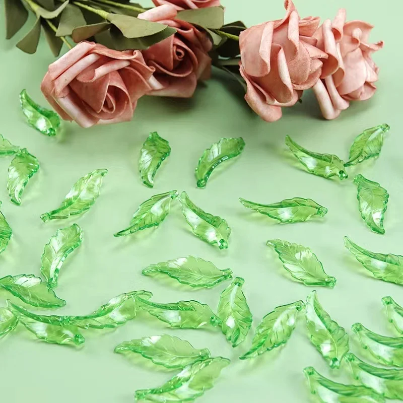 Wholesale DIY Accessories Acrylic Plastic Transparent Acrylic Leaf Beads