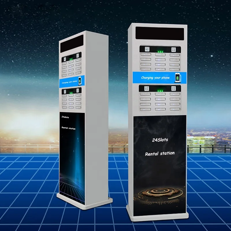 
shared power bank rental restaurant Portable cellphone charging station 24 slots sharing station 