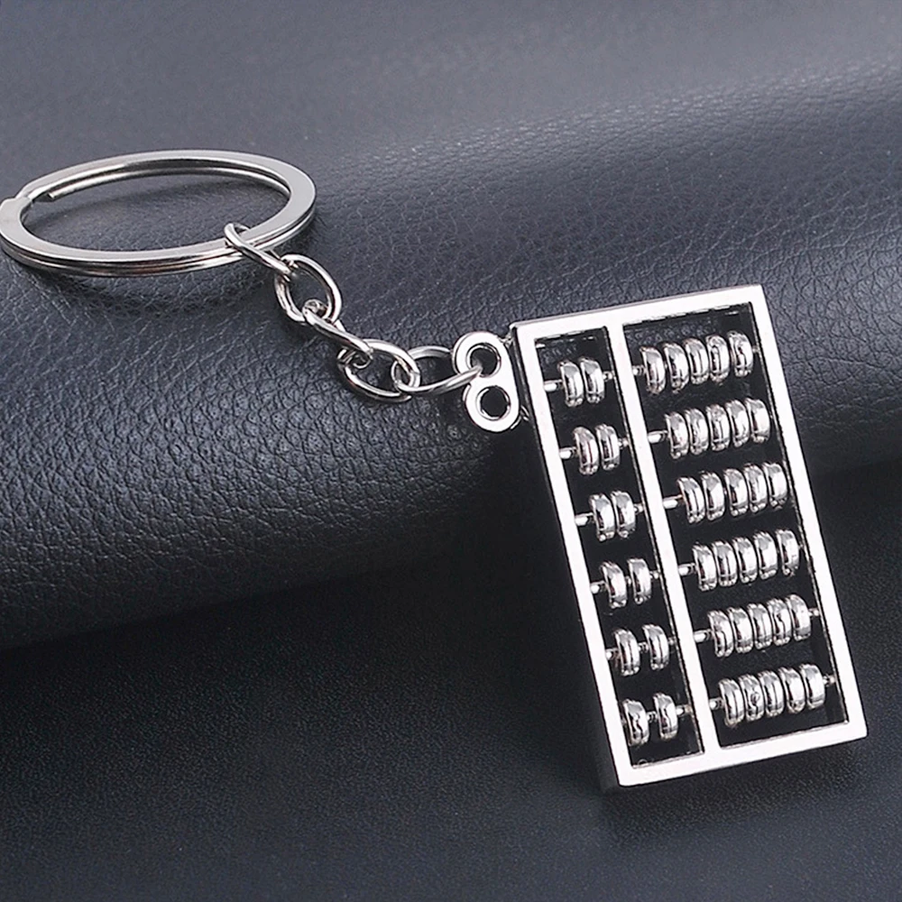 Factory Custom Keychain Metal Abacus Shape Pendant with UV Printing Enamel Alloy and Zinc Material Laser Logo Gift