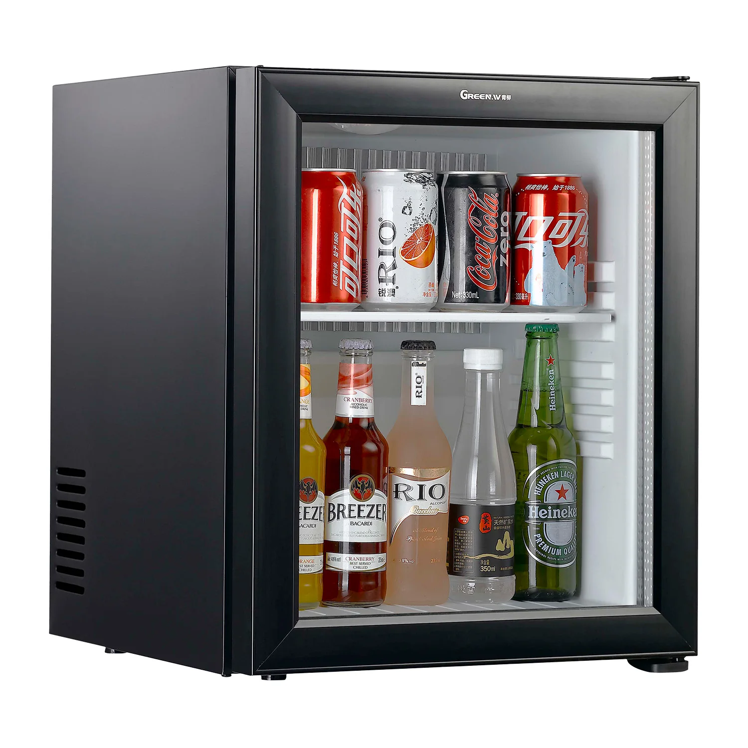 Customized portable standing 25L glass door mini refrigerator for hotel refrigerators