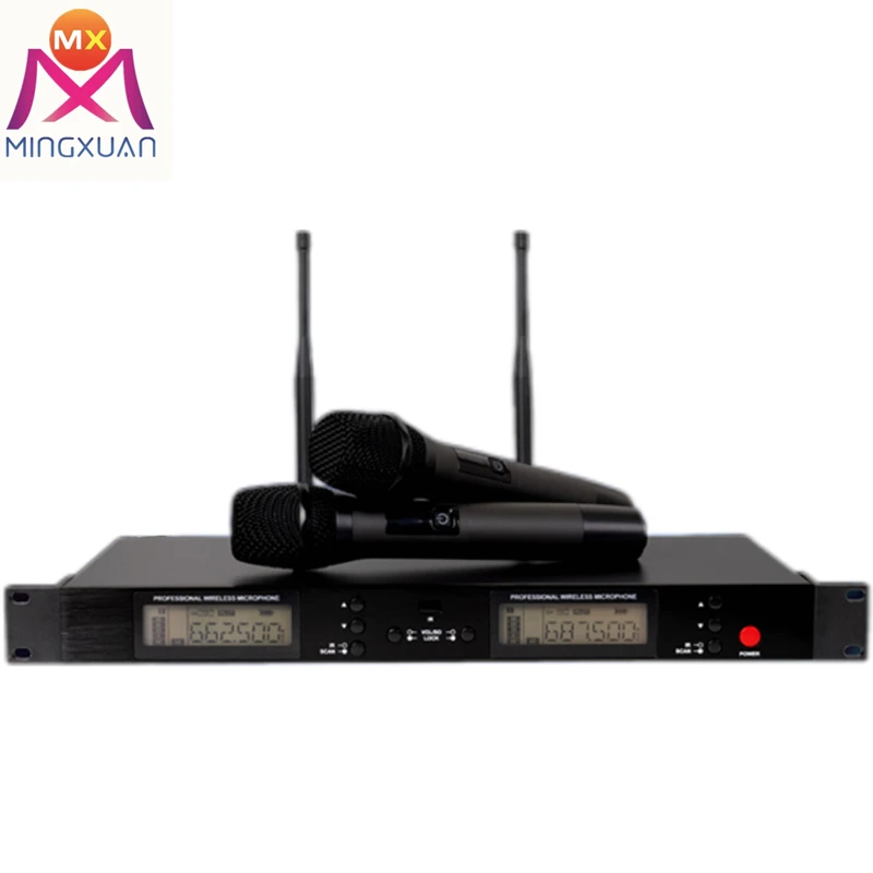 adjustable dual handheld wireless microphone professional uhf music recording equipment