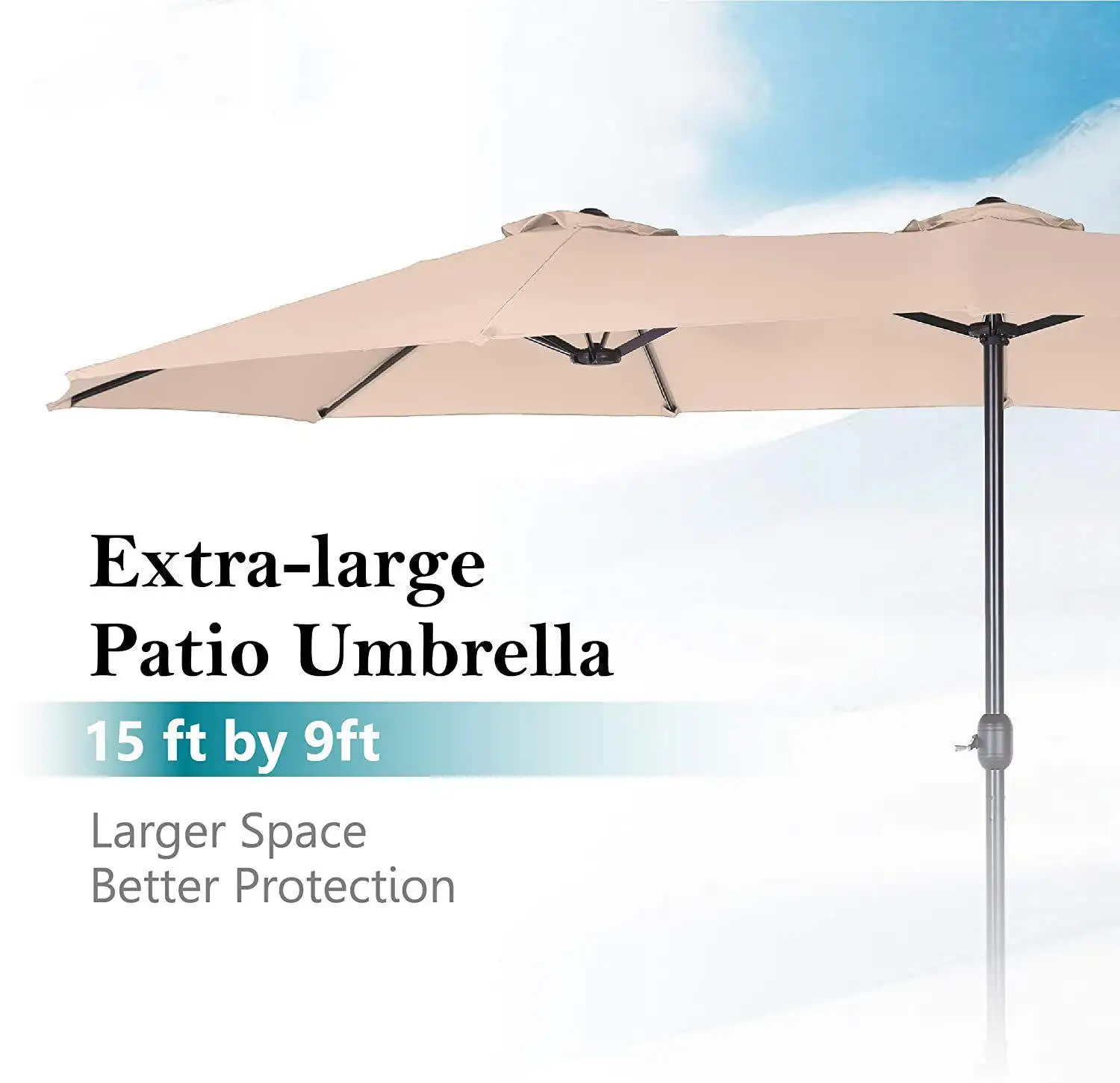 Double Parasols Balcony Large Beach Garden Patio Umbrella with Crank
