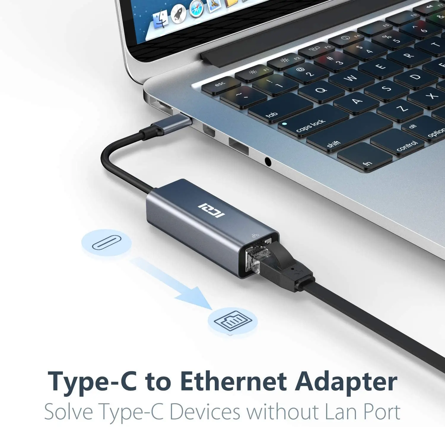 ICZI Usb type c to RJ45 1000m ethernet mobile phone OTG high speed adapter