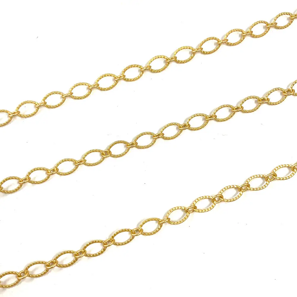 NONSAN CHAIN1 Made in Korea Fashion Chain Nonsan Chain Textured Oval Cable Chain FG280RBW Used in Various Fashion Industries