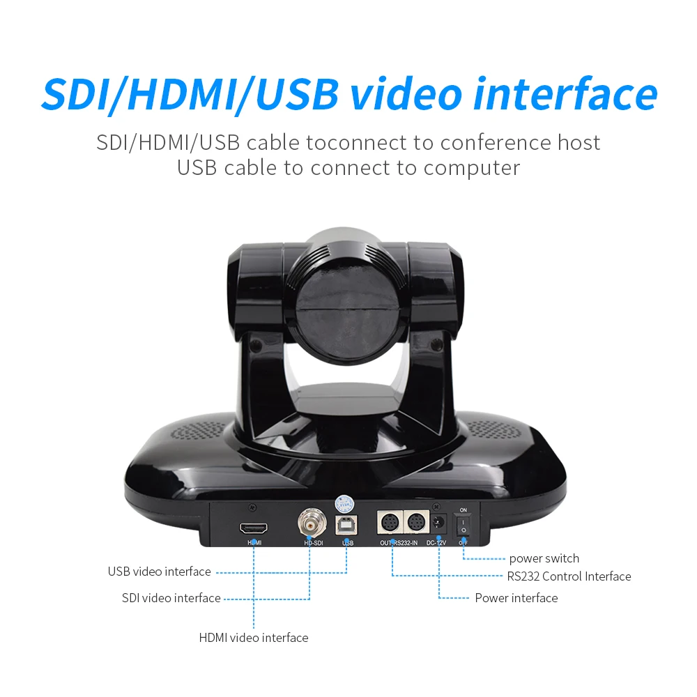 YSX Full PTZ Camera Zoom Hd Conference Camera YSX-320R 1080P HD SDI DVI USB Output 18x 1.07 Kg CN;GUA Black 2.2 Million Pixels