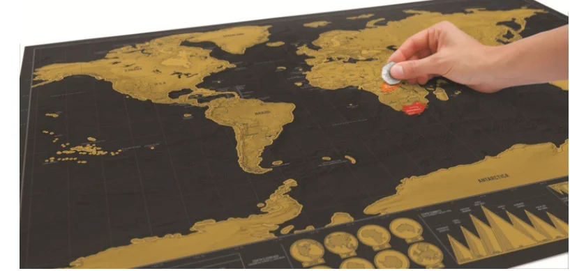 Scratch World Map Large Black Gold Luxury Edition World Map