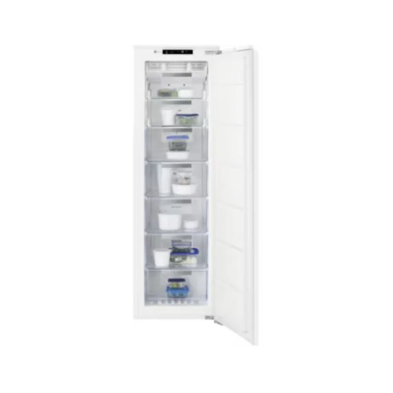High Quality 60cm No Frost Built-In Upright Vertical Freezer 204 Liter Electric & Manual Power Source for Home Office & Hotel