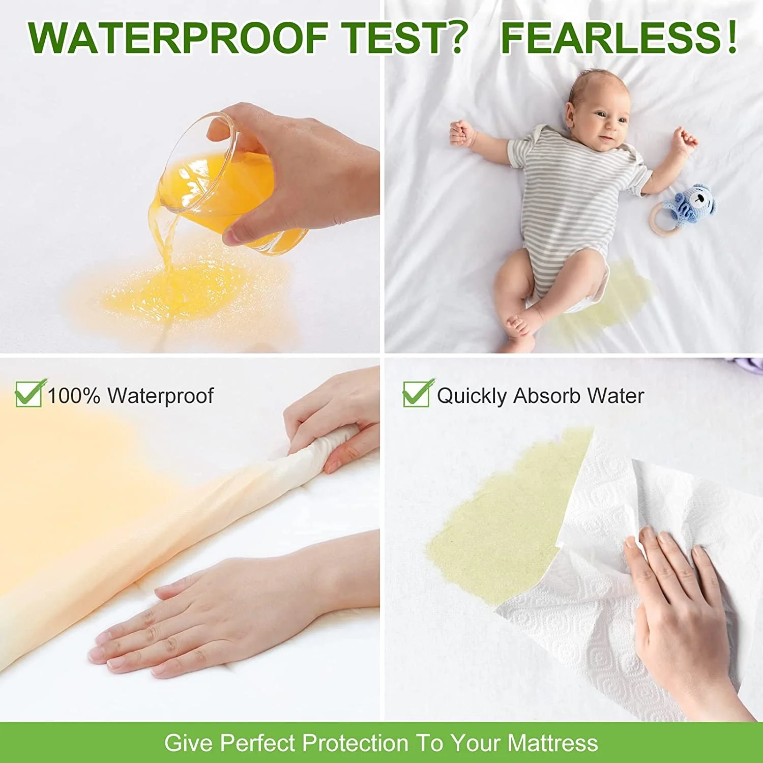 Mattress Cover Waterproof Bed Cover Mattress Encasement Terry Cloth Mattress Protector
