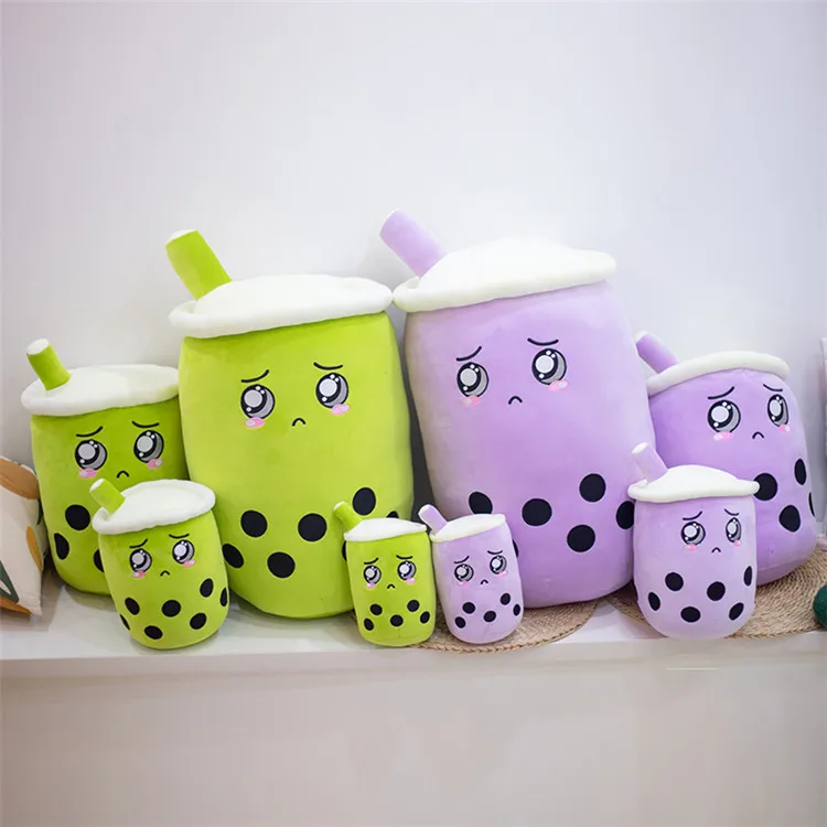 Custom Soft Toys Kids Plush Milk Tea cup Boba Plush Toy Stuffed Large Plush Bubble Tea Plushie Pillow