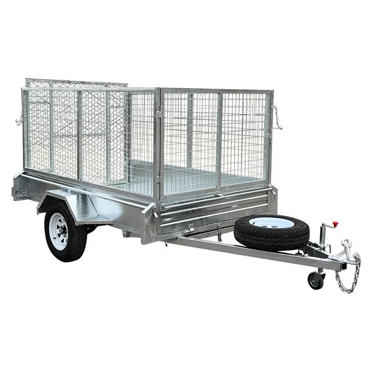 HDG 8x5 Single Axle Cage Trailer with Mesh Ramp