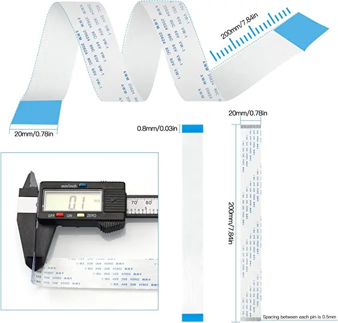Customize FFC   A1 FFC-2/5 Packs Flex cable FFC FPC Cable LCD display Flexible Flat Ribbon Cable