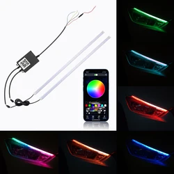 23.6 Inch 2pcs APP Control 12V DRL Car LED Light Strip Headlight Switchback RGB LED Strip Lights Waterproof
