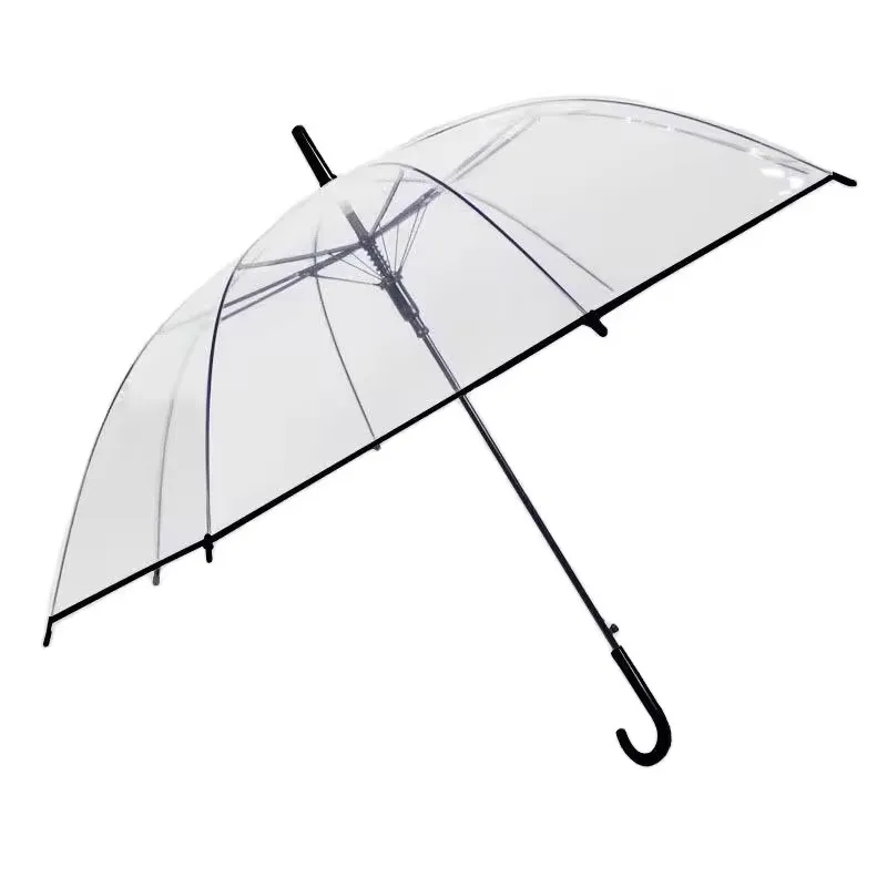 Promotional High Quality Custom Logo,  Windproof Golf poe Full Print Dome Rain Clear Transparent Umbrella
