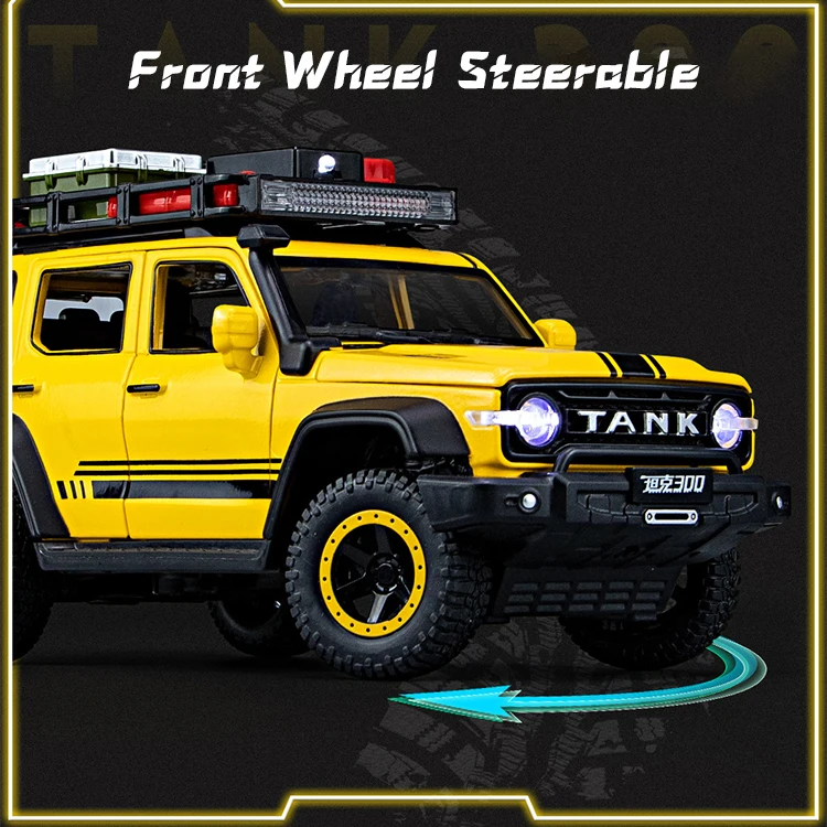 ZHIGUANTIANXIA 1/24 Scale Diecast Cars Model Tank 300 Alloy Car Toy