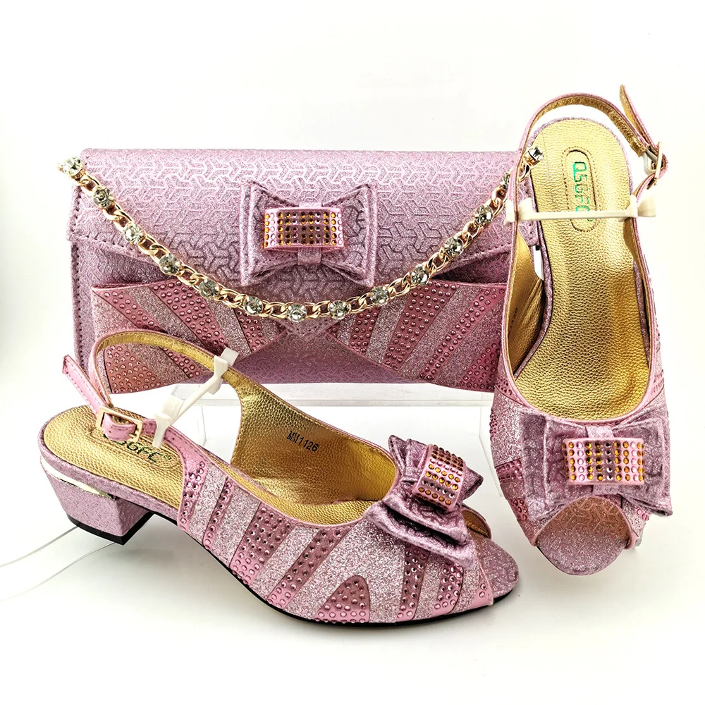 Turkey African Italian Luxury Party Women Ladies Shoe And Bag Se1 Set New Fall Gold