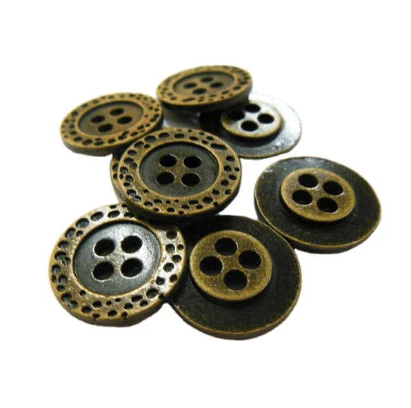 Factory Custom Color Desgin 18L 4 Holes Metal Button Golden Button For Clothes