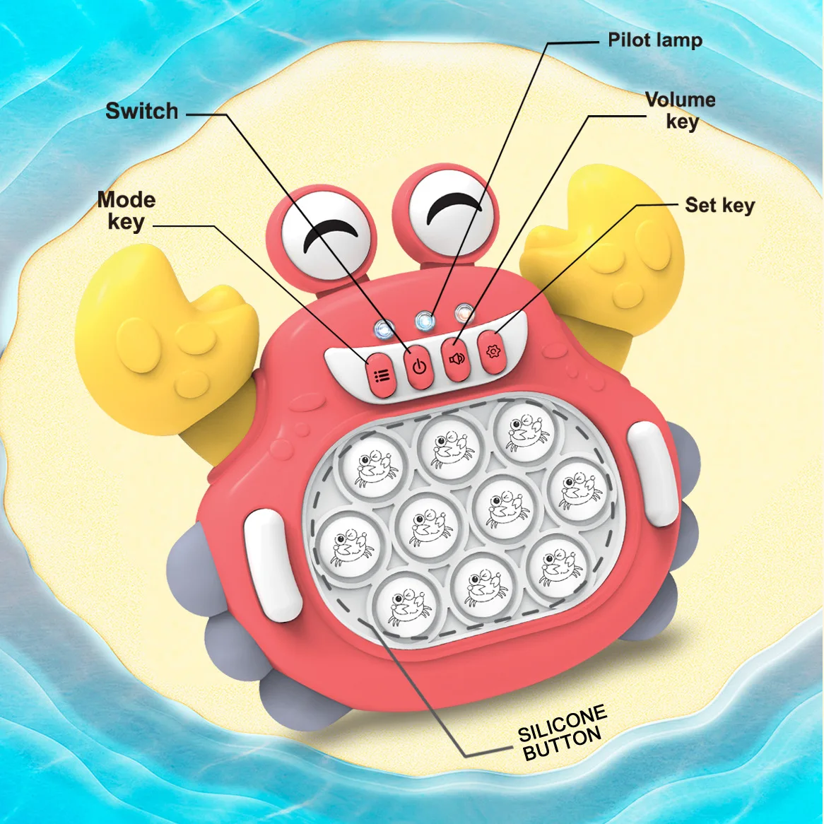 New children educational push-button game machine cute animal fast push game pop it bubble decompression toys