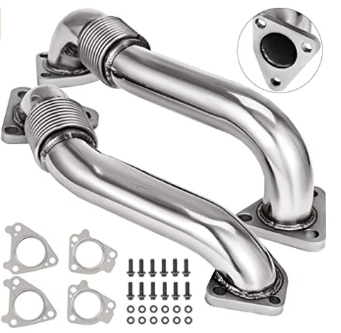 Replacement PASSENGER SIDE + DRIVERS UP PIPE EXHAUST FOR GM/Chevy 6.6L Duramax 2001-2017