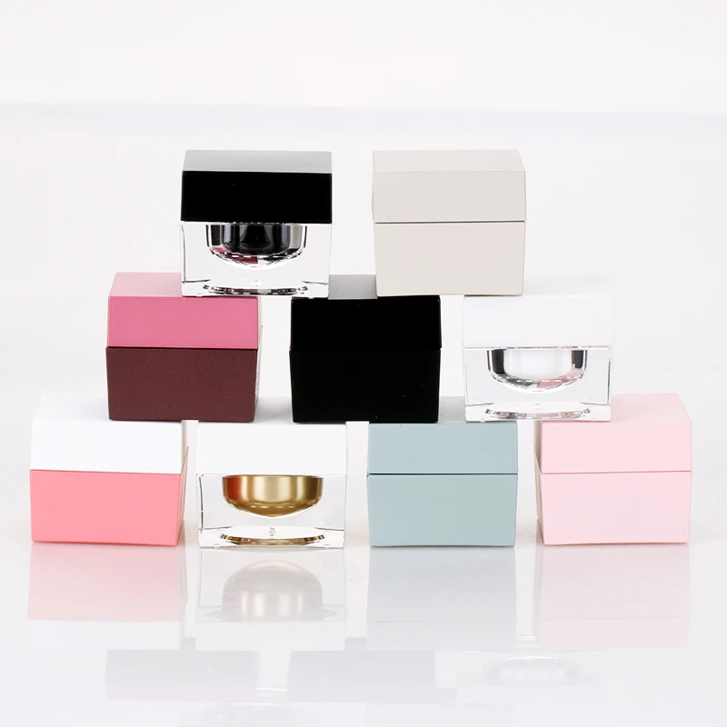 5g Square Uv Gel Glue Bottle Nail Polish Jar Custom Color Acrylic Cosmetic Customized Plastic Packaging for Cosmetics ZJB31208