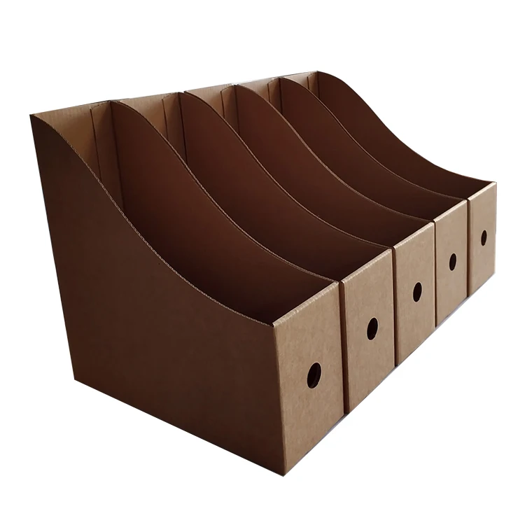 Recycled kraft cardboard magazine Holder Desk Storage Organizer