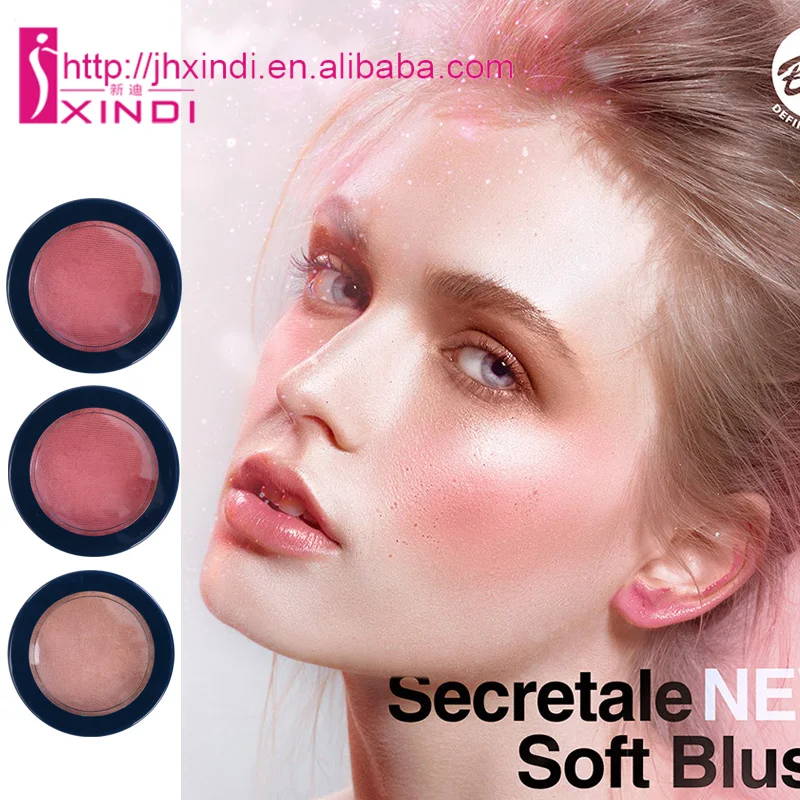 
New arrival round shape high pigment shinny Cheek Blusher cream Soft eyeshadow And Delicate mousse Makeup Blush Private label 
