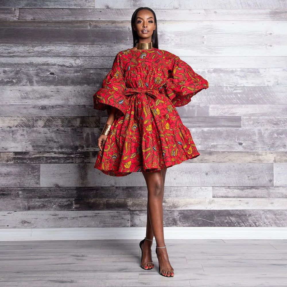
Africa style traditional short dress new fashion kitenge Print bazin good feeling dashiki clothing 