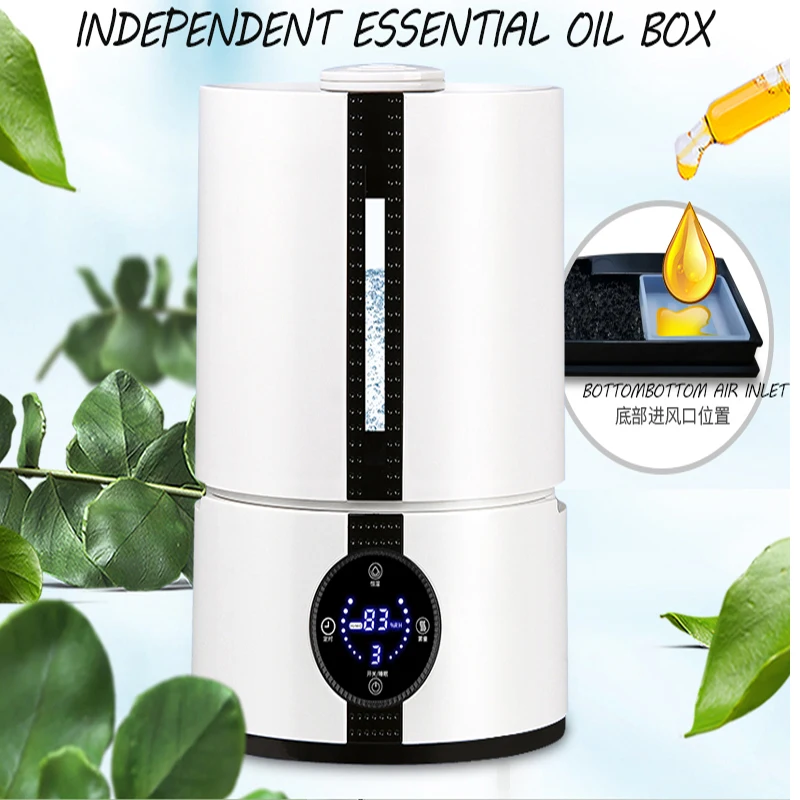 New PTC 5L Capacity Air Ultrasonic Humidifier Warm Mist with LED light Remote 500ml/h Evaporation Humidifier Machine