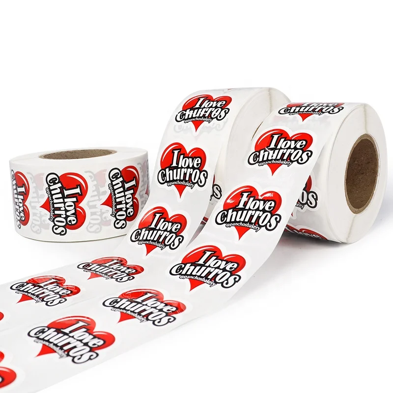 Custom printing cute stickers kawaii waterproof die cut square heart sticker die cut sticker roll custom