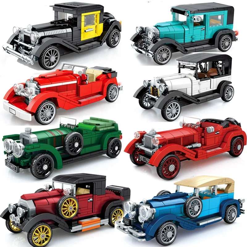 Bulk sembo City Mechanical Classic Car MOC Model Bricks Creator Technic Classical Convertible Racing Vehicle Building Blocks