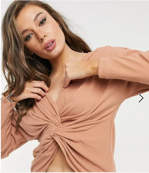 
Outrageous Fortune exclusive twist rib top in camel 