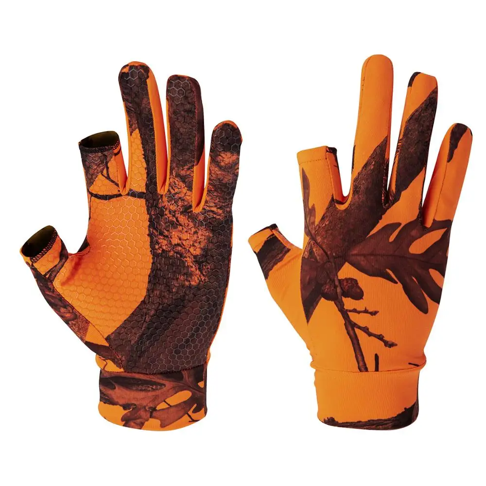 2020 new style fishing gloves men women sun UV protection fingerless camo camou 2 cut fingers cycling gloves breathable