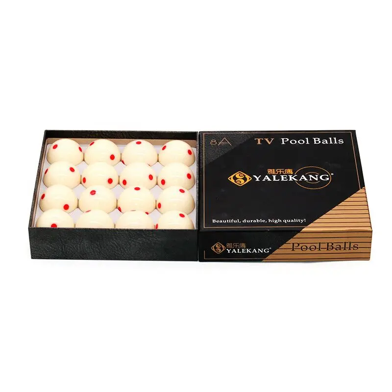 High Quality 8A 57.2mm Resin Material Billiard Cue Ball YALEKANG White Ball With 6 Red Dots