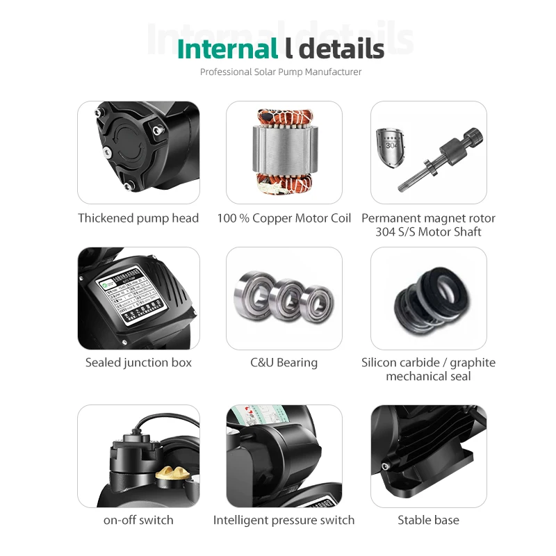 Qiwo pompa air pendorong AC 110V domestic electric surface pump household full automatic self priming silent booster pump