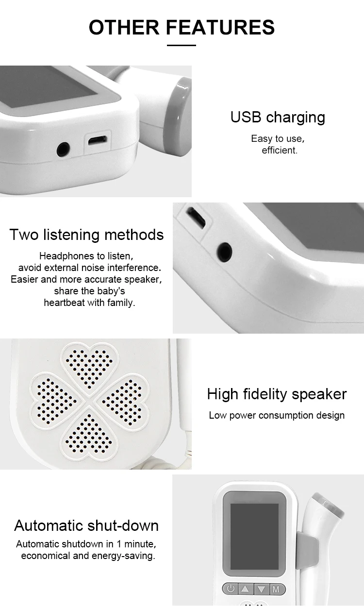 Большой экран портативный цифровой в начале 9-16 недель слышный монитор сердцебиения ребенка фетальный допплер