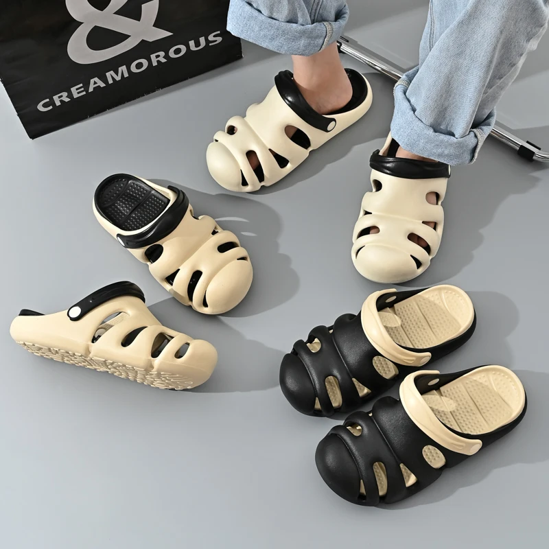 Crocs for men Beach leisure ant-collision sandals unisex outdoor summer soft black shoes women fashion garden slippers EVA clogs
