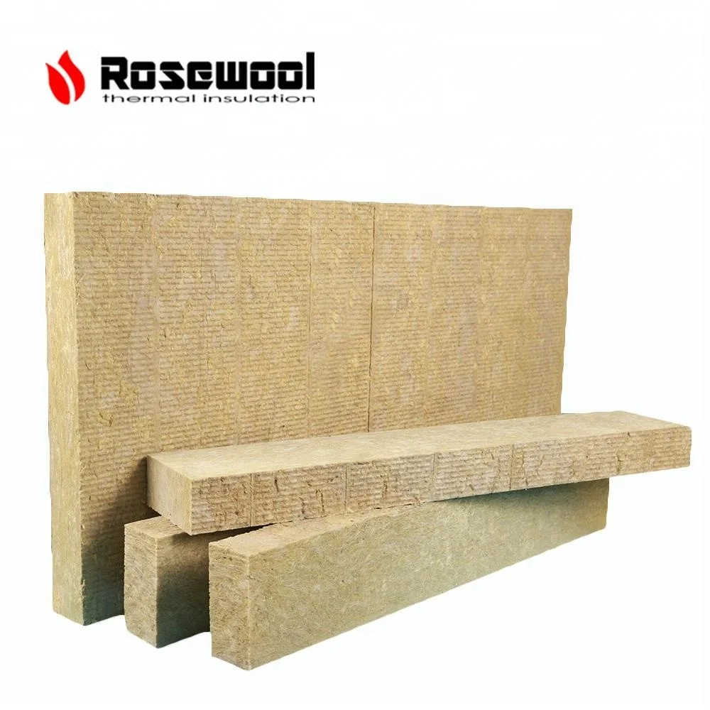 60/80/100kg/m3 1200*600*100mm Acoustic absorption Basalt wool Insulation rock wool board