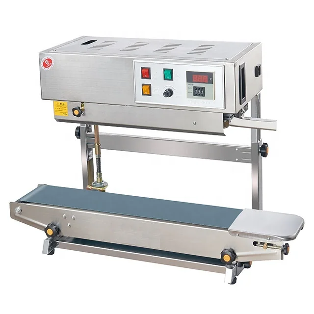 DBF900 FR900 stainless steel Vertical and horizontal  type continuous band sealer continuous poly bags band sealer machine