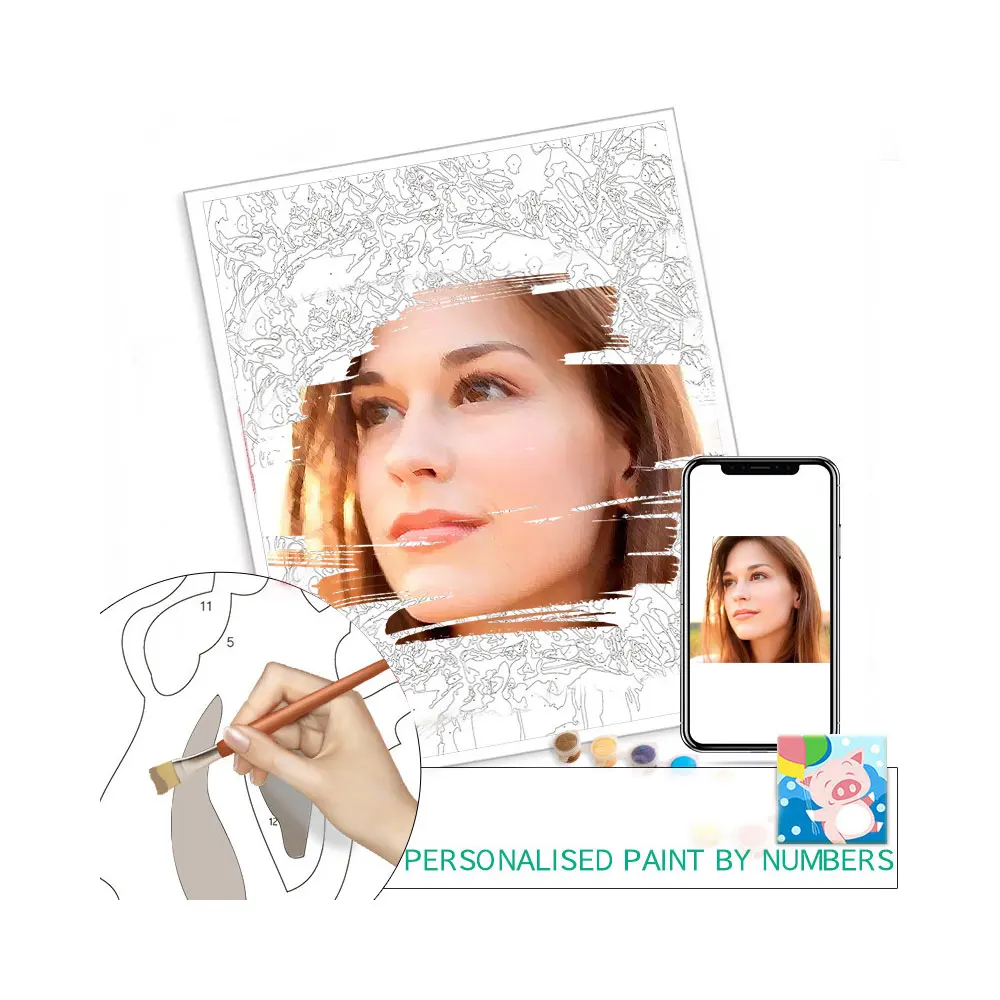 
Personality Photo DIY Custom Oil Paint By Numbers Picture Drawing by Numbers Canvas Coloring by Numbers 