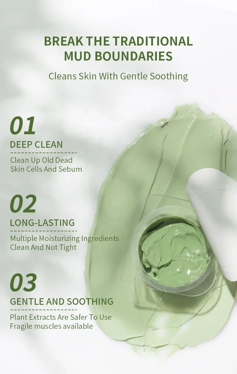 Beauty Private Label Skin Care Organic Face Clay Mask Deep Cleansing Pore Cleans Removal Blackhead Mud Mask