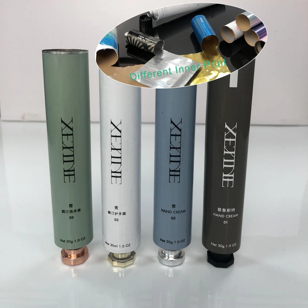 ZIYANG Custom Diameter 30MM 32MM Round Cosmetics Cream Extrusion Collapsible Squeeze Pipe Packaging Hair Color Aluminum Tube