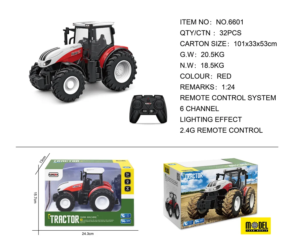 Great Price Mini Remote Control Rc Farm Model Truck High Performance Red Cheap Toy Farm Tractor For Children