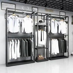 Customized fashion metal shop fitting lady apparel retail store stand gold clothes display garment boutique clothing rack