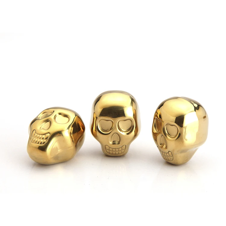 
gold color reusable stainless steel whiskey stones eco-friendly ice cube 