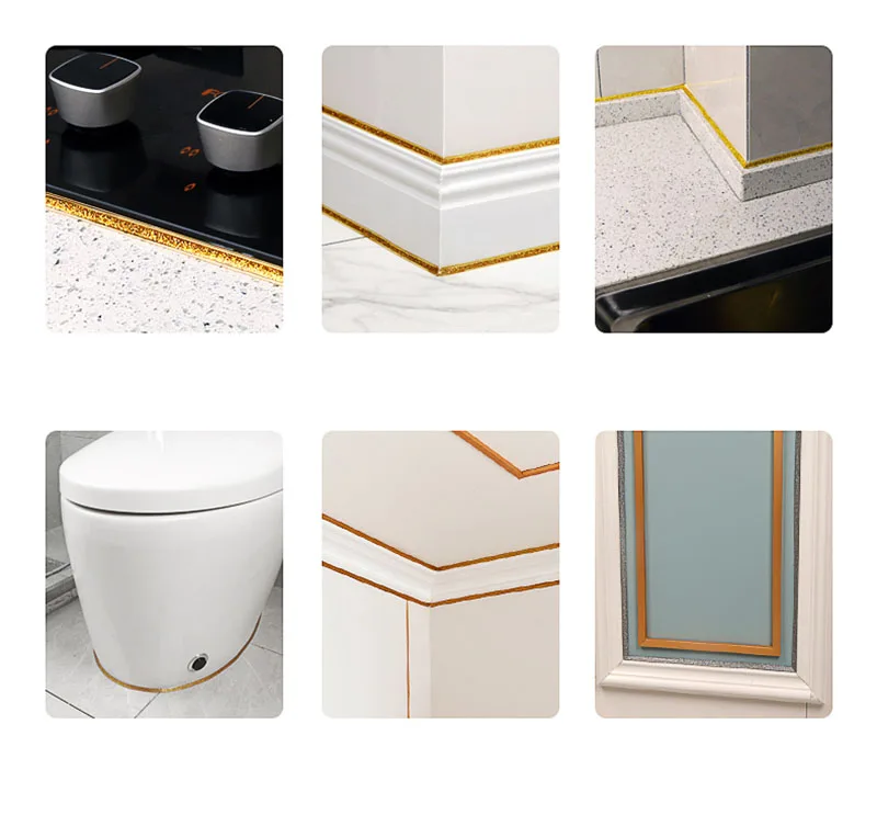 Hot Ceramic Tile Mildewproof Gap Tape Self-adhesive Kitchen Waterproof Sticker Bathroom Beautiful Seam Tape Edge Decoration